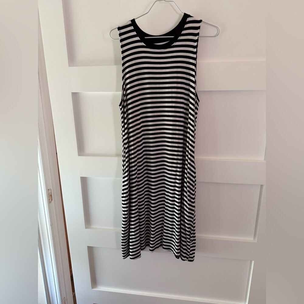 Black and White Striped Maxi Dress